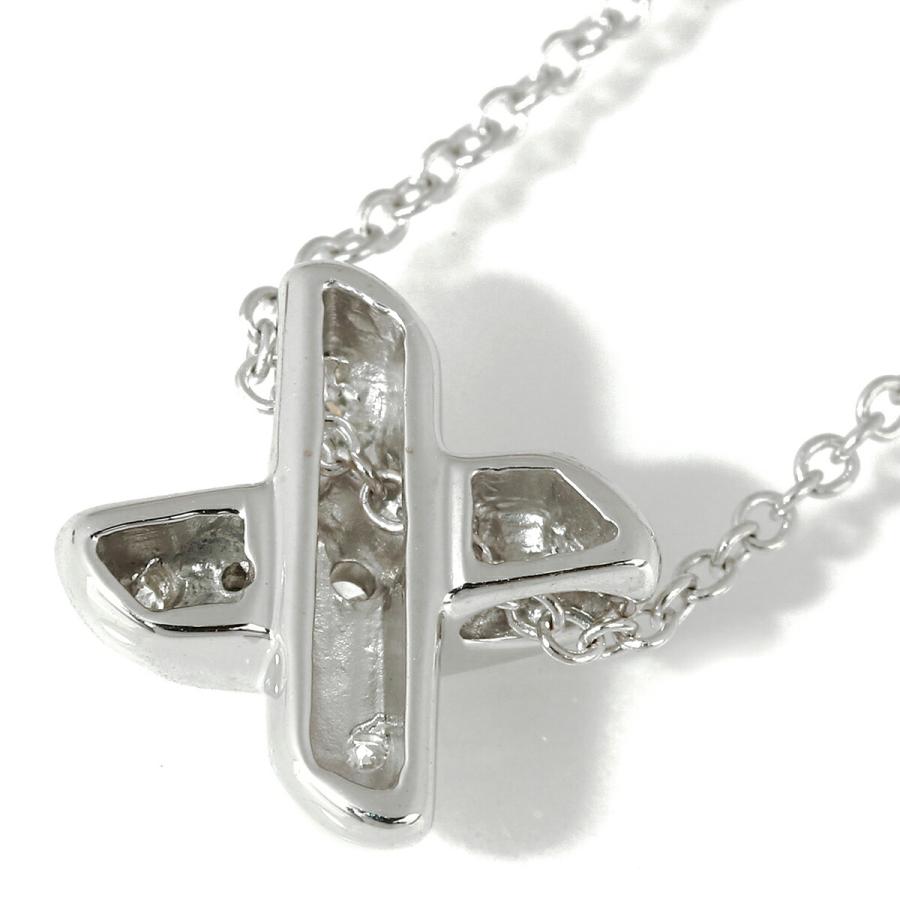 ティファニー K18WG ホワイトゴールド クロスステッチ ダイヤ ネックレス TIFFANY&Co.（ティファニー） クロスステッチ ネックレス ダイヤモンド