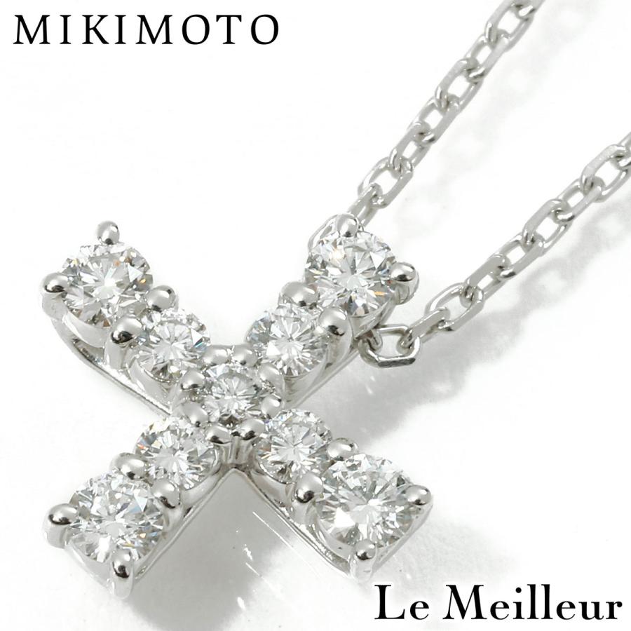 【未使用品】✨ミキモト K18 オパール　ダイヤモンド　ネックレス　ペンダント MIKIMOTO（ミキモト） クロスペンダントネックレス ダイヤモンド 0.31