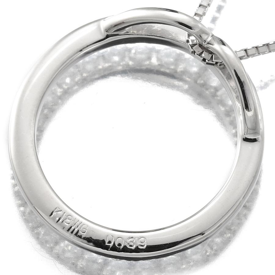 オープンサークル ペンダントネックレス ダイヤモンド 0.39ct ホワイト 