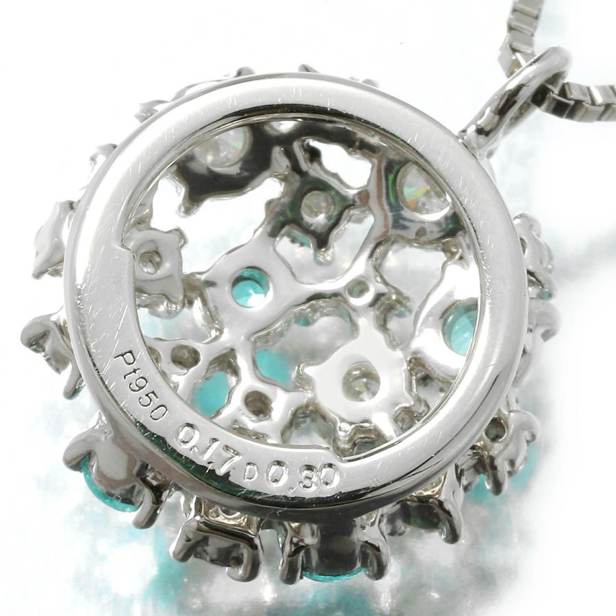 パライバトルマリン ダイヤモンド 0.3ct プラチナ Pt950 ネックレス