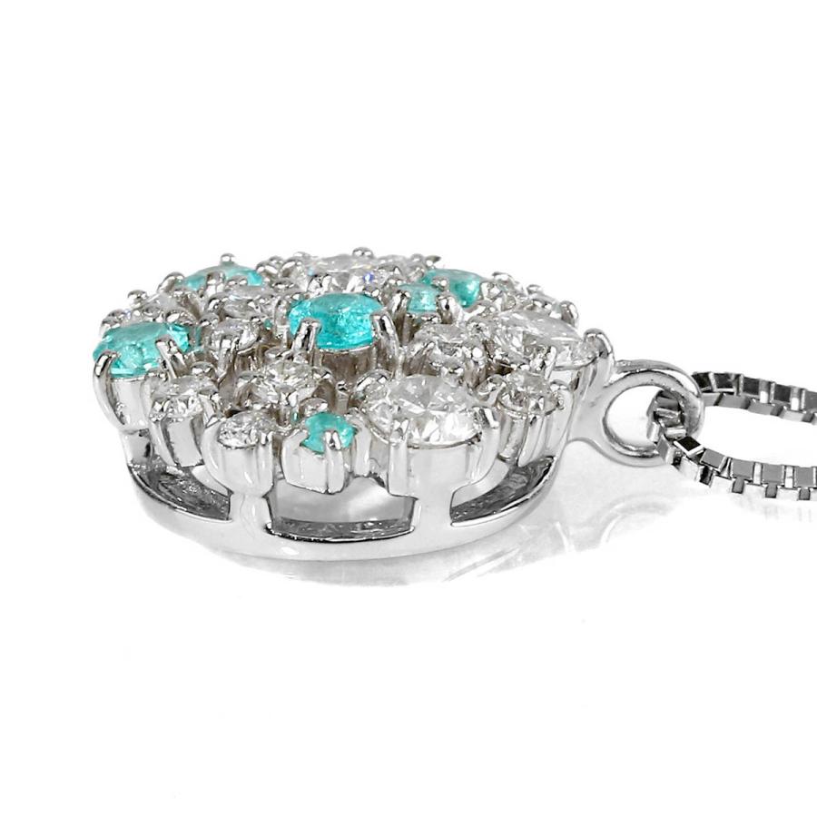 パライバトルマリン ダイヤモンド 0.3ct プラチナ Pt950 ネックレス