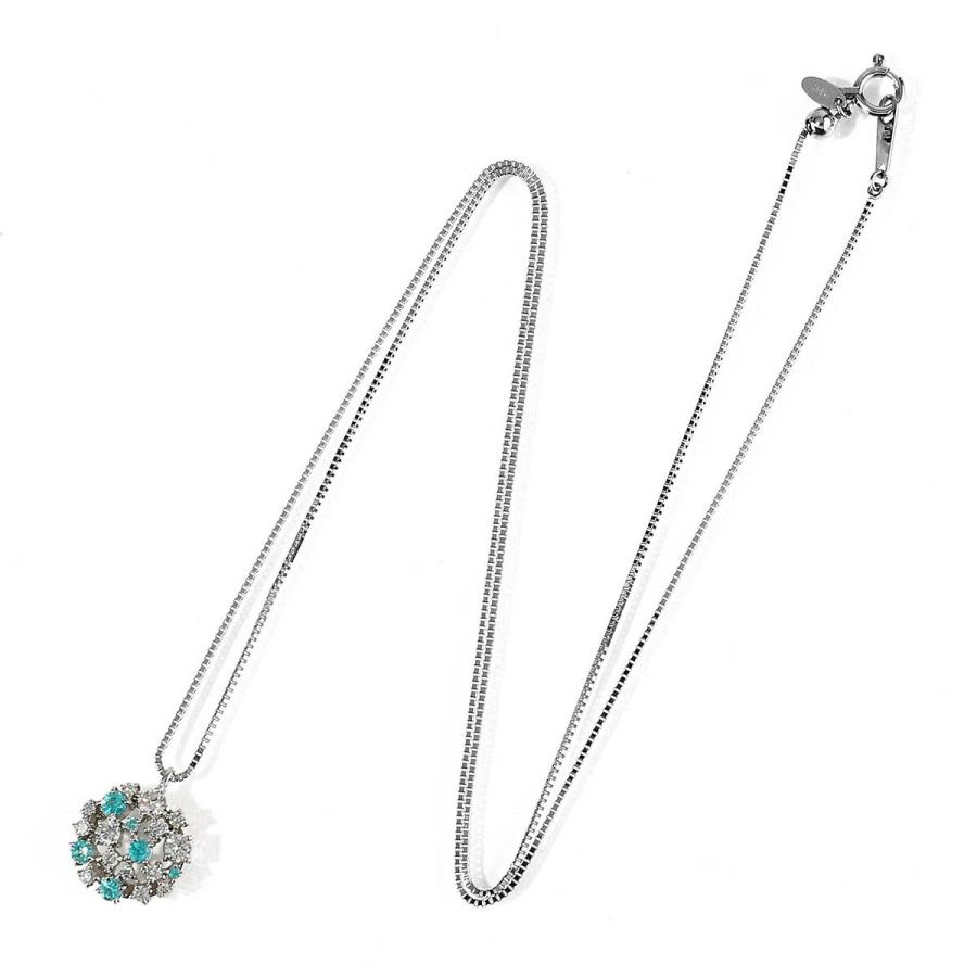 パライバトルマリン ダイヤモンド 0.3ct プラチナ Pt950 ネックレス