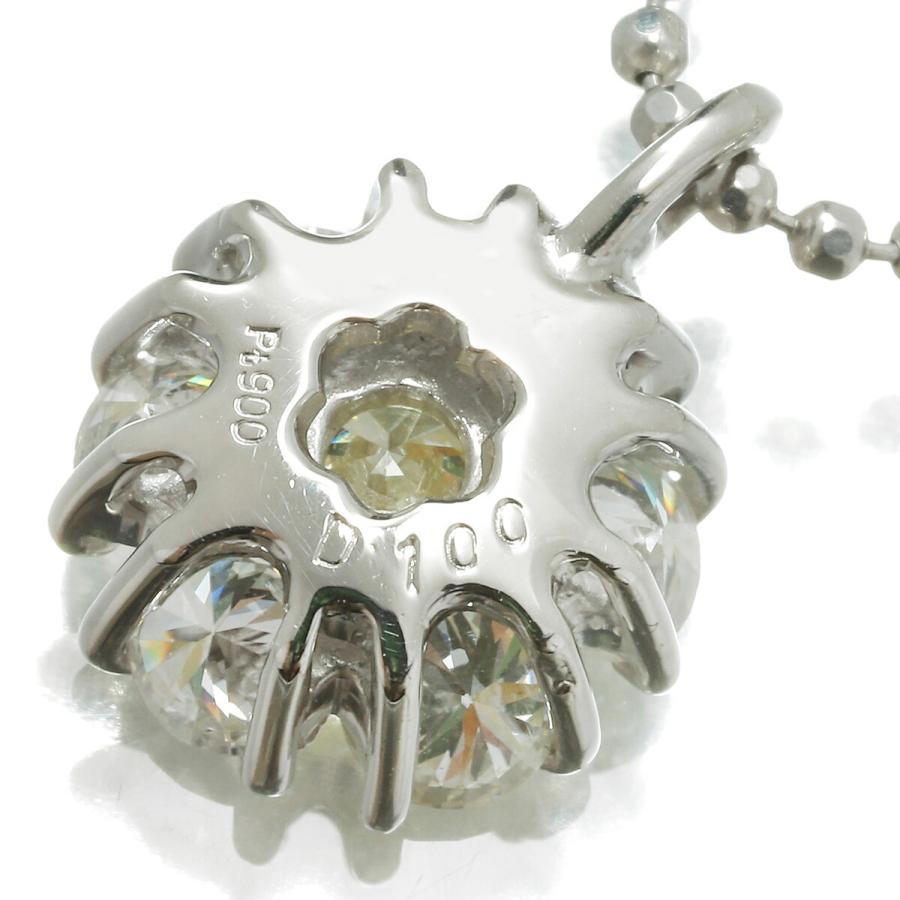 フラワーデザインネックレス ダイヤモンド 1.00ct プラチナ Pt900 中古 返品OK【RE-PRICE】_1