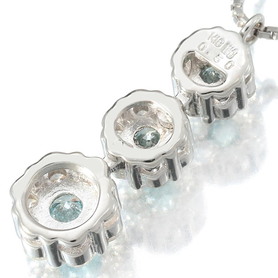 フラワーデザインネックレス ダイヤモンド 0.5ct K18WG 中古  