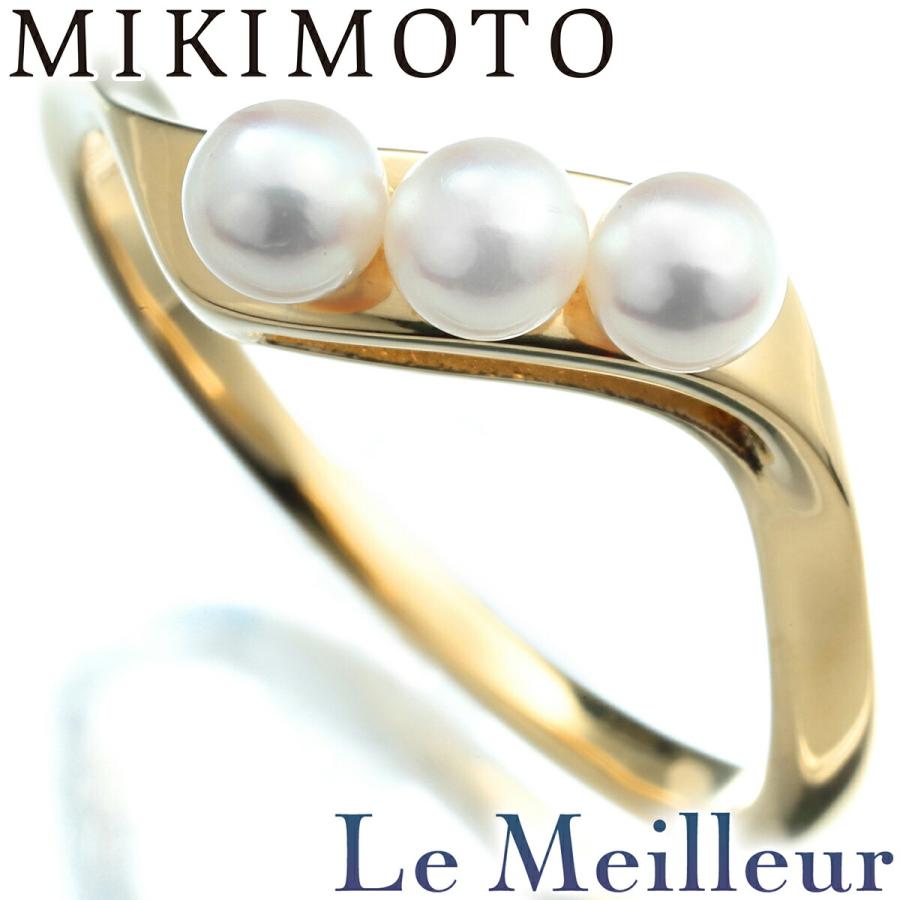 ミキモト パールリング 指輪 アコヤ真珠 3.50mm K18 14号 MIKIMOTO 