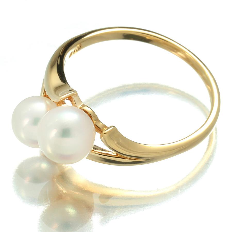 MIKIMOTO ミキモト 2粒 パールリング 指輪 真珠 5.7mm 6.3mm K18 MIKIMOTO ミキモト 2粒 パールリング 指輪 真珠 5.7mm 6.3mm K18