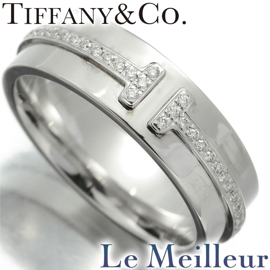 【美品・送料無料】Tiffany & Co. T ダイヤモンド リング TIFFANY&Co.（ティファニー） Tiffany T ワイド ダイヤモンド リング