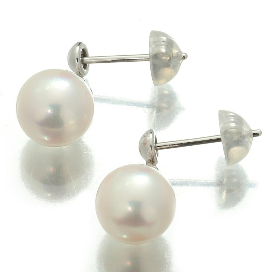 アコヤ真珠 7mm ホワイトゴールド K14WG パールピアス 新品仕上済 中古 