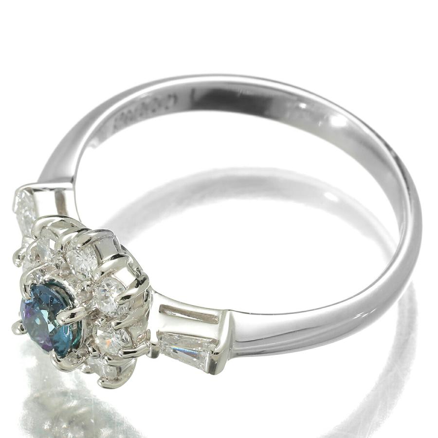 フラワーモチーフリング 指輪 アレキサンドライト ダイヤモンド 0.31ct 