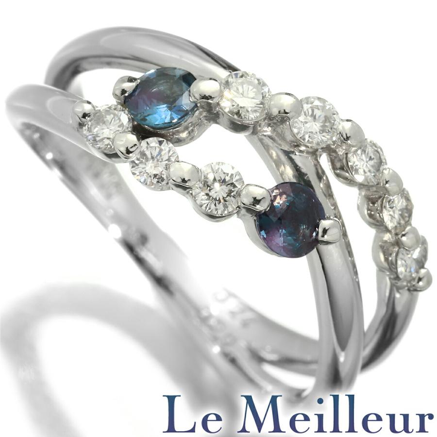 リング 指輪 アレキサンドライト 0.24ct ダイヤモンド 0.29ct プラチナ