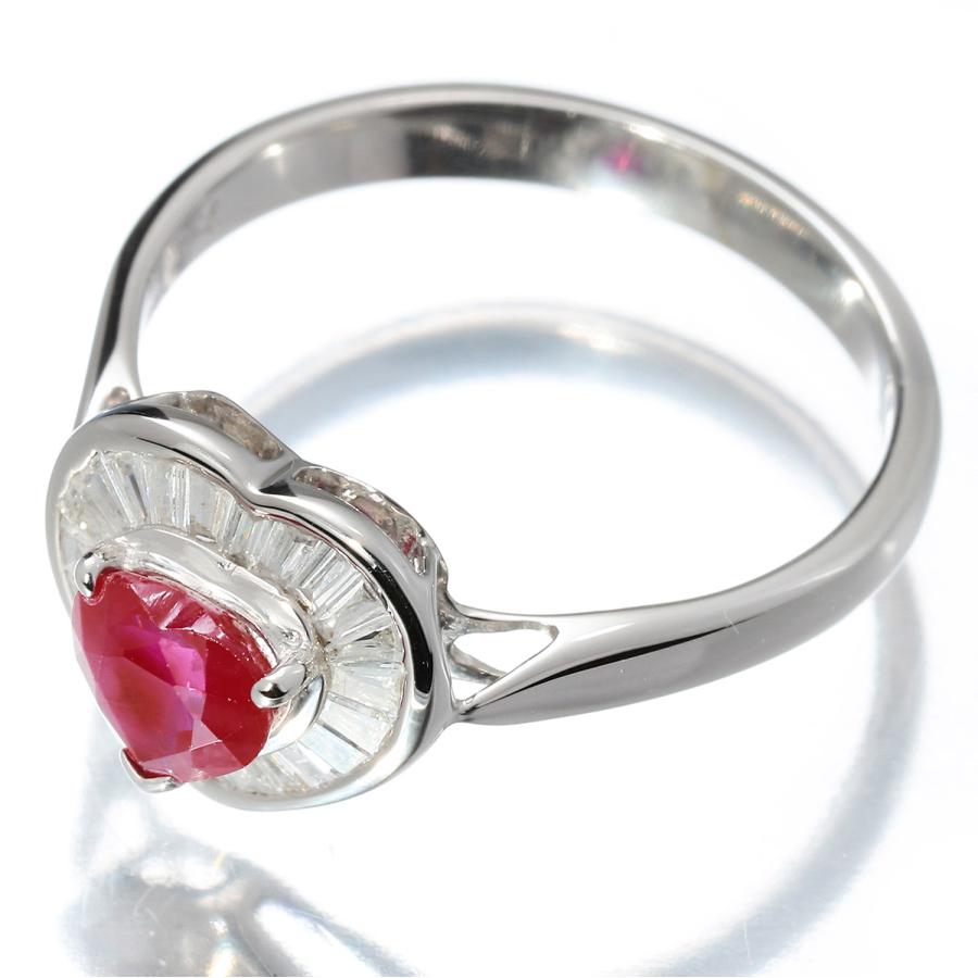 リング ハートシェイプ 指輪 ルビー 0.69ct ダイヤモンド 0.28ct 750  