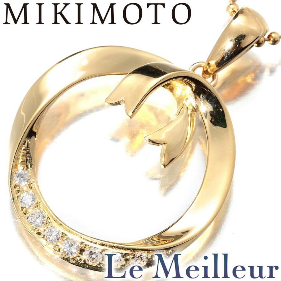 ミキモト MIKIMOTO 5珠 リボン パールネックレス 925純正フルセット MIKIMOTO（ミキモト） リボン ネックレス ダイヤモンド イエロー