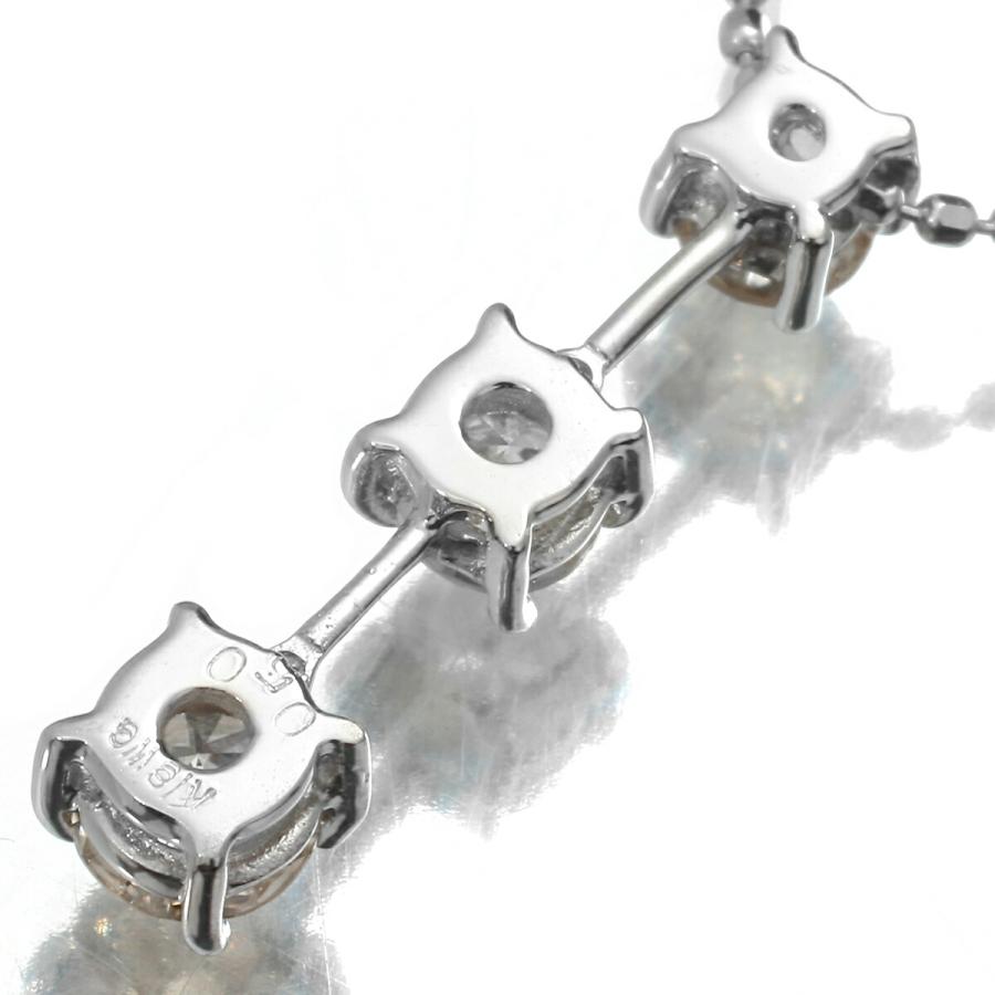 ダイヤモンド 0.5ct ホワイトゴールド K18WG シャンパンカラーダイヤ 