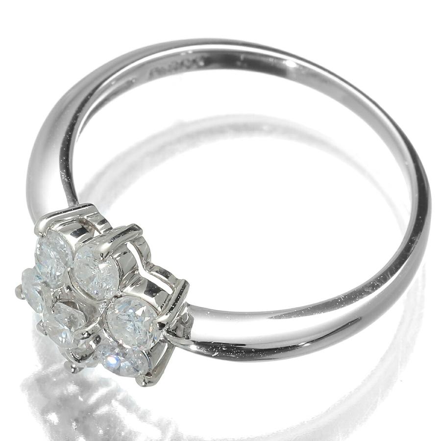 ダイヤモンド 0.53ct プラチナ Pt900 フラワーモチーフリング 9号 指輪 