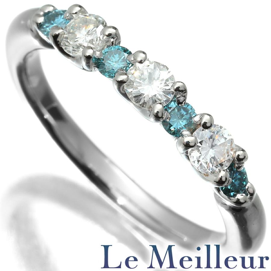 リング 指輪 ブルーダイヤモンド ダイヤモンド Pt900 12号 中古  