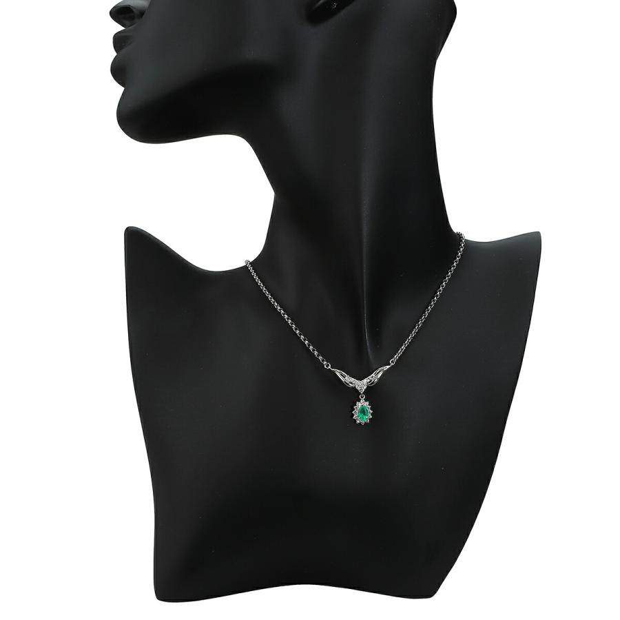 ジュエリーマキ 0.43ctエメラルド 0.16ctダイヤ pt850ネックレス ジュエリーマキ 0.43ctエメラルド 0.16ctダイヤ pt850ネックレス