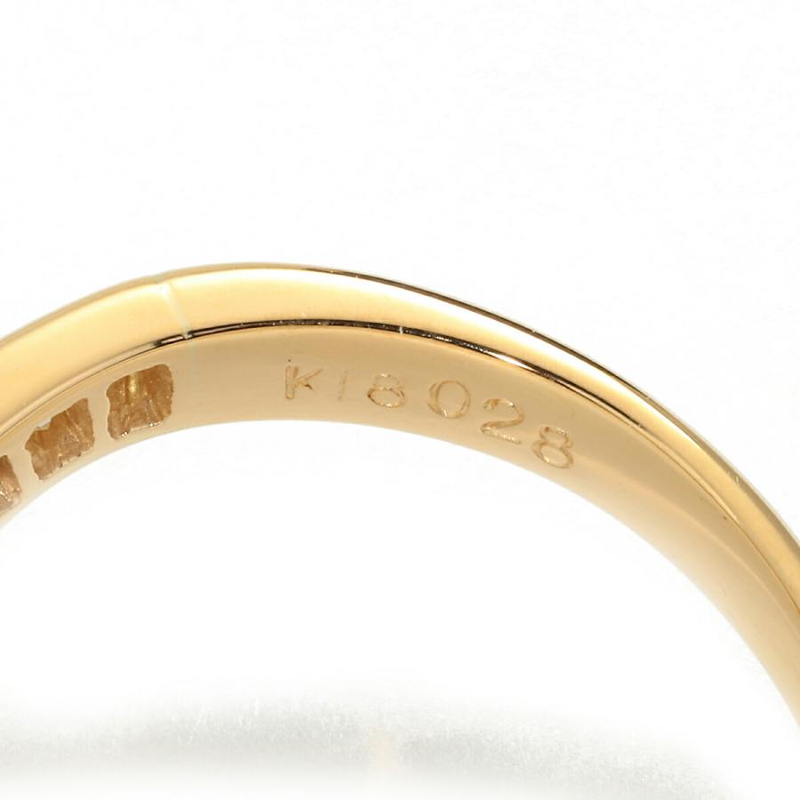 V字デザインリング 指輪 ダイヤモンド 0.28ct K18 11号 中古  