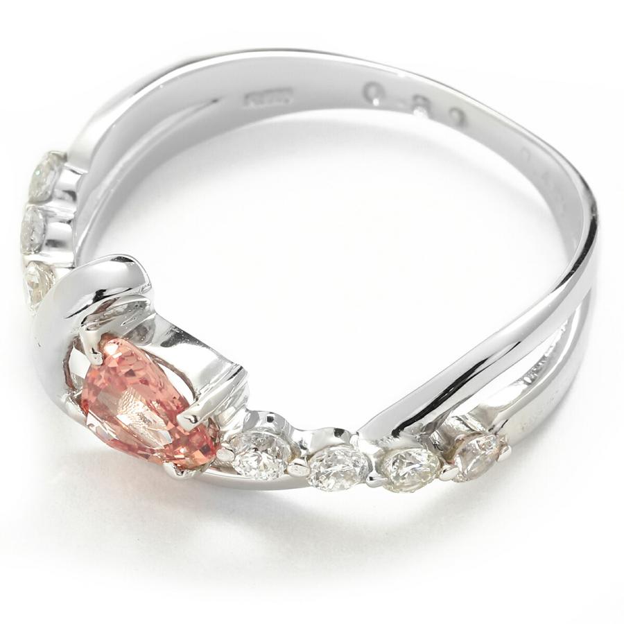 パパラチアサファイア 0.453ct ダイヤモンド 0.29ct プラチナ Pt900