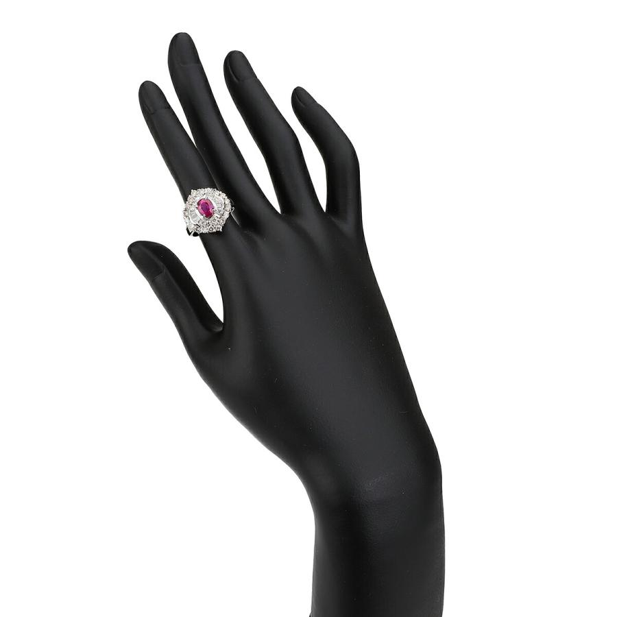 ヘイローデザインリング 指輪 ルビー 1.07ct ダイヤモンド 0.97ct  