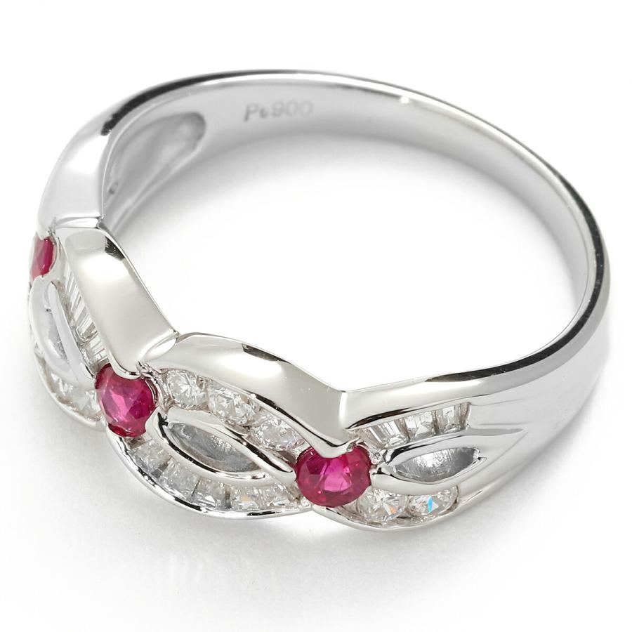 サークルチェインデザインリング 指輪 ルビー 0.23ct