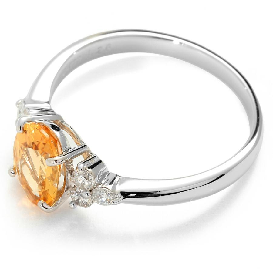 インペリアルトパーズ 1.26ct ダイヤモンド 0.22ct プラチナ Pt900