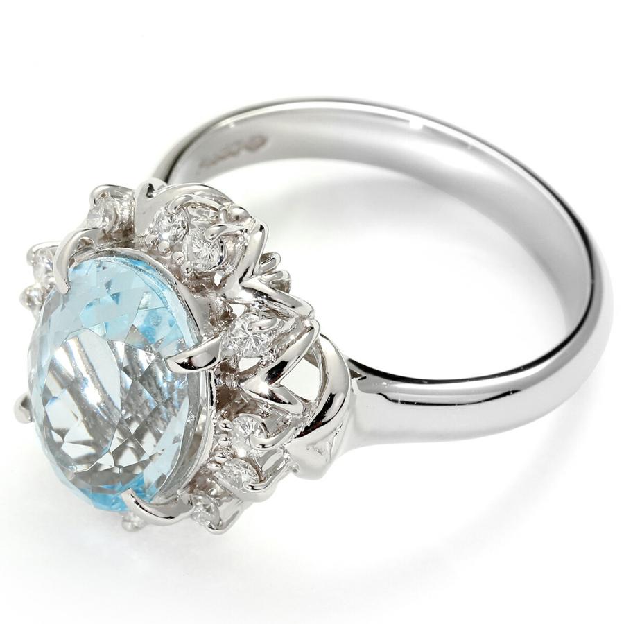ジュエリーマキ リング アクアマリン 3.30ct ダイヤモンド 0.22ct