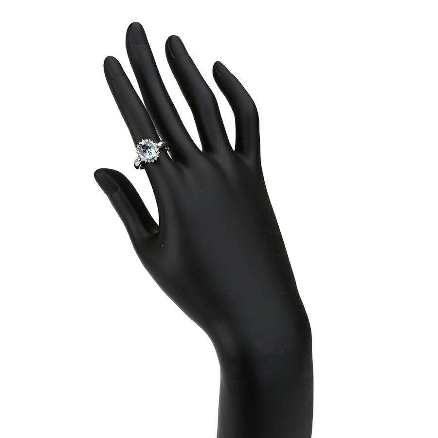 アクアマリン 1.63ct ダイヤモンド 0.21ct プラチナ Pt900 ヘイロー