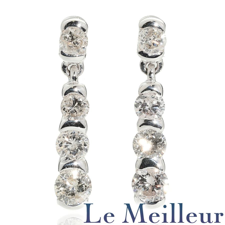 サスペンドデザインピアス ダイヤモンド 0.28ct K18 中古 返品OK : Le 