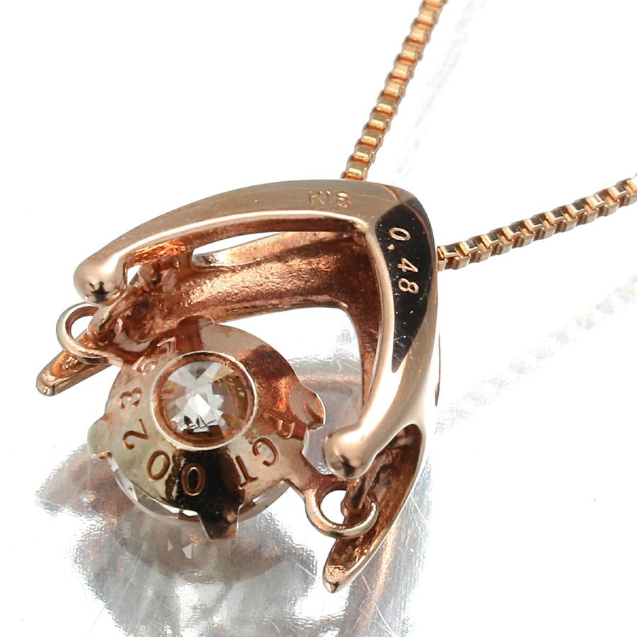 ペンダントネックレス 1P ダイヤモンド 0.48ct K18 中古 返品OK : Le 