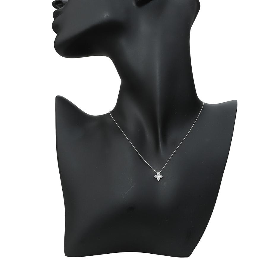 フラワーモチーフペンダントネックレス ダイヤモンド 0.3ct Pt900 中古  