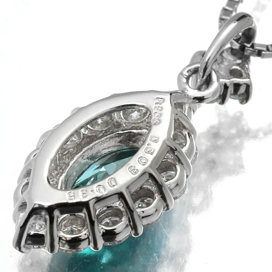 ペンダントネックレス ブルーダイヤモンド 0.603ct ダイヤモンド 0.35 
