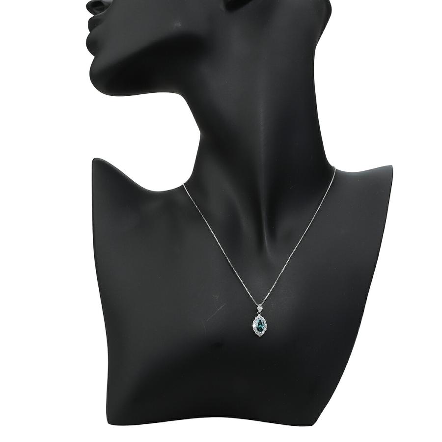 ペンダントネックレス ブルーダイヤモンド 0.603ct ダイヤモンド 0.35 