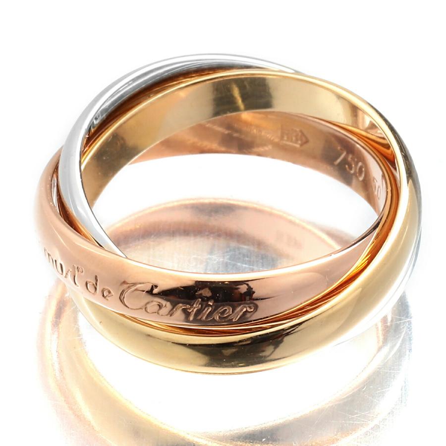 Cartier カルティエ トリニティリング k18 750 リング 10号 Cartier カルティエ トリニティ リング 指輪 K18 10号 中古