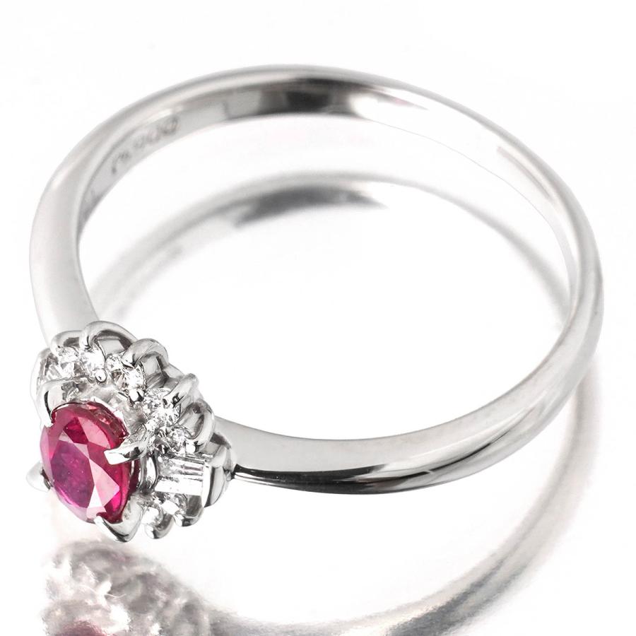 pt900 ダイヤ0.43ct 13号リング リング 指輪 ルビー 0.43ct ダイヤモンド Pt900 13号 中古 プレラブド