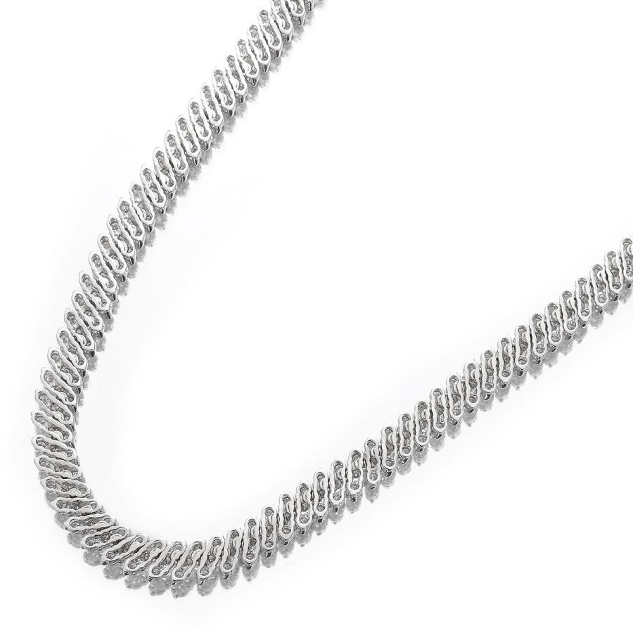K14WG 3連ダイヤモンドネックレス 3連 デザインネックレス ダイヤモンド 5.76ct ホワイトゴールド K14WG