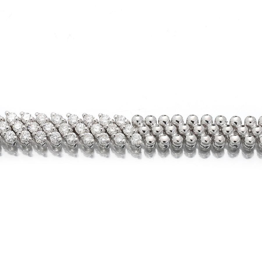 K14WG 3連ダイヤモンドネックレス 3連 デザインネックレス ダイヤモンド 5.76ct ホワイトゴールド K14WG