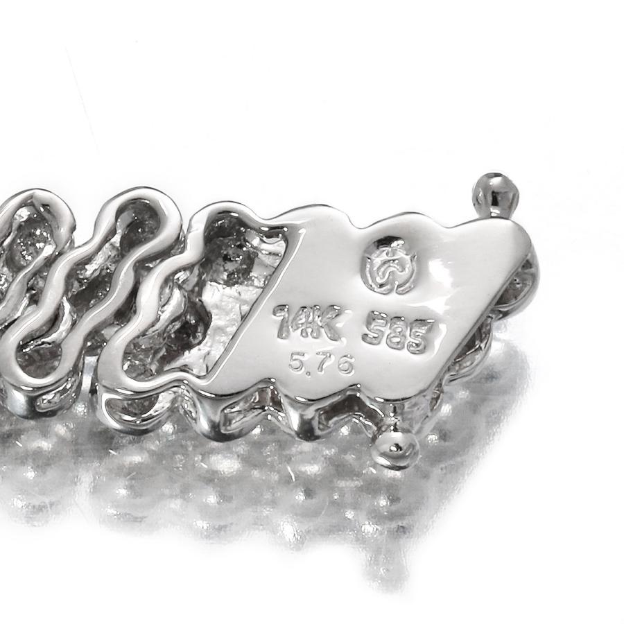 K14WG 3連ダイヤモンドネックレス 3連 デザインネックレス ダイヤモンド 5.76ct ホワイトゴールド K14WG