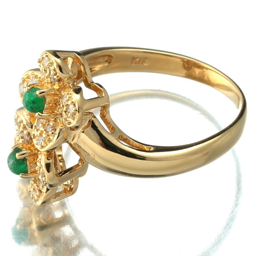 18K金無垢　カエルモチーフ　エメラルドダイヤモンドリング 楽天市場】K18 18金 エメラルド カエル リング 4月 5月 誕生石