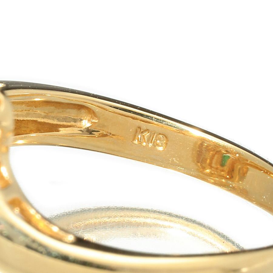 フラワーモチーフ リング 指輪 エメラルド ダイヤモンド K18 12