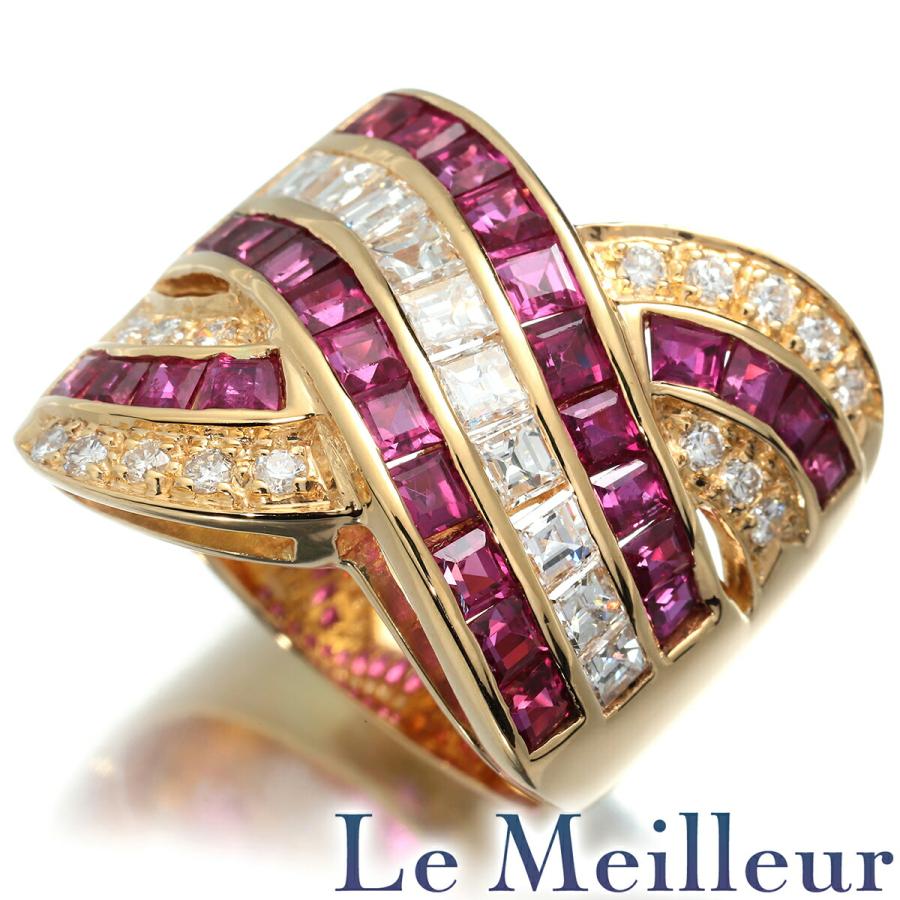 K18ルビー×ダイヤリング 指輪 13号
