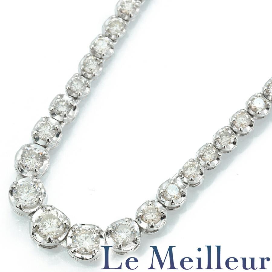 テニスネックレス ダイヤモンド 5.0ct Pt850 中古 プレラブド 返品OK 