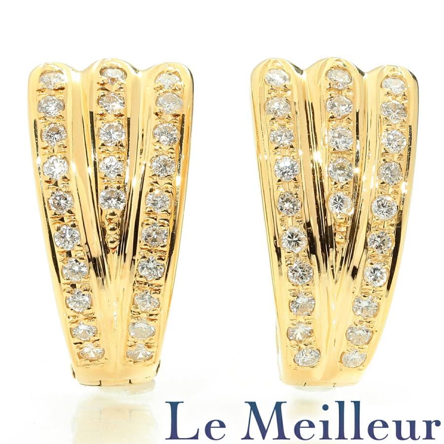 フープピアス ダイヤモンド 0.25ct K18 中古 返品OK : Le meilleur 
