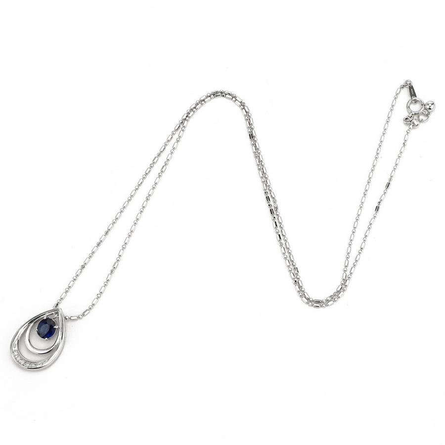 ブルーサファイア 0.99ct ダイヤモンド ホワイトゴールド K18WG 