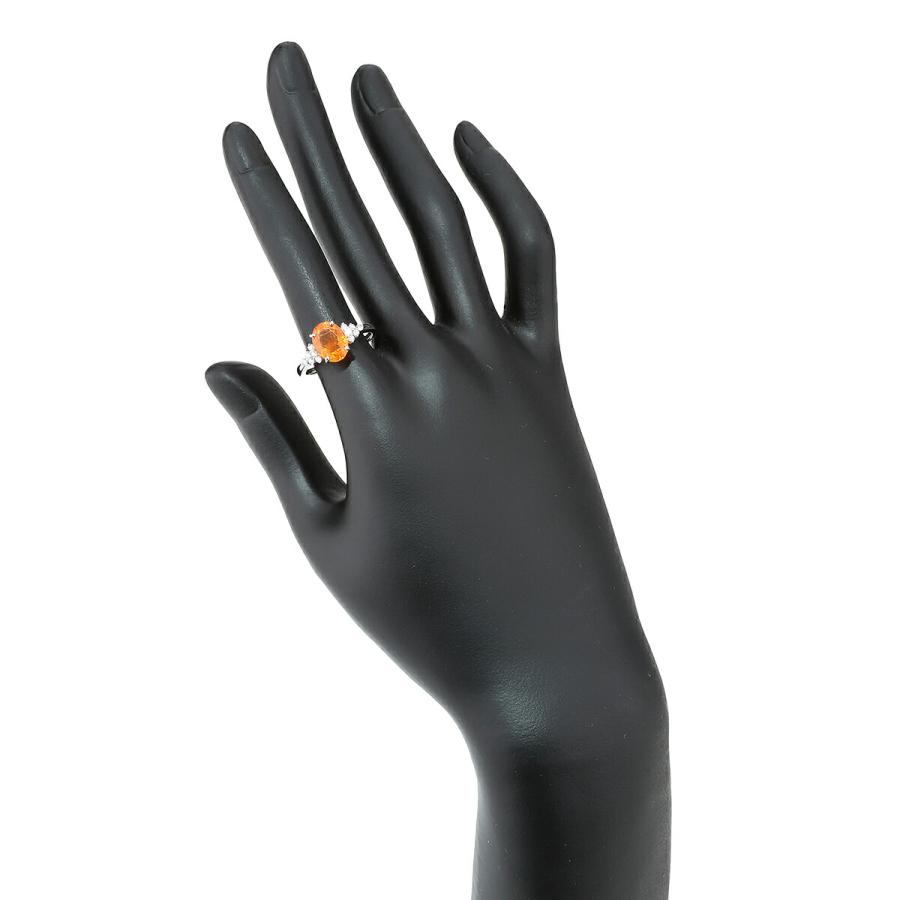 リング 指輪 ファイヤーオパール 1.2ct ダイヤモンド Pt950 13号 中古  