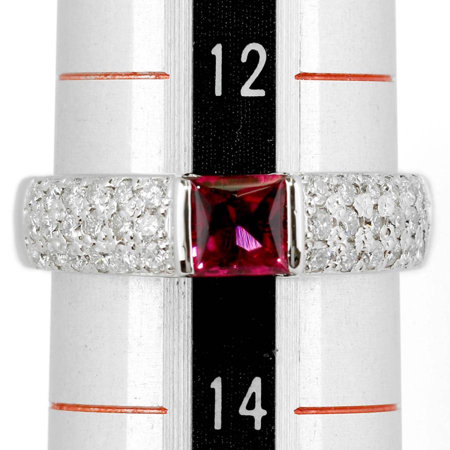 ルベライト 0.54ct ダイヤモンド 0.47ct プラチナ Pt900 リング 13号 