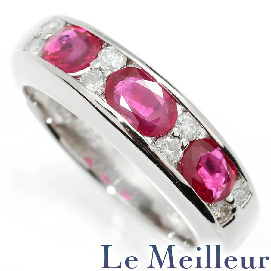 リング 指輪 ルビー 1.30ct ダイヤモンド 0.26ct プラチナ Pt900 13号 