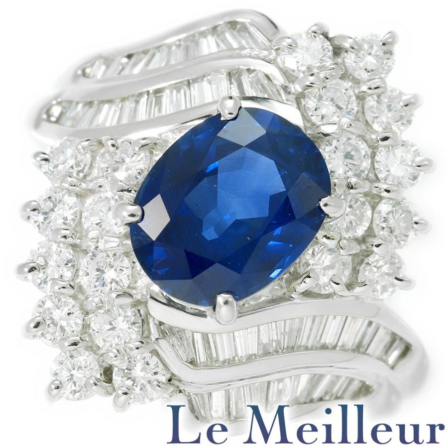 デザインリング 指輪 ブルーサファイア 2.558ct ダイヤモンド 1.51ct 