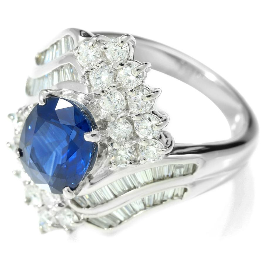 ブルーサファイア 2.558ct ダイヤモンド 1.51ct プラチナ Pt900