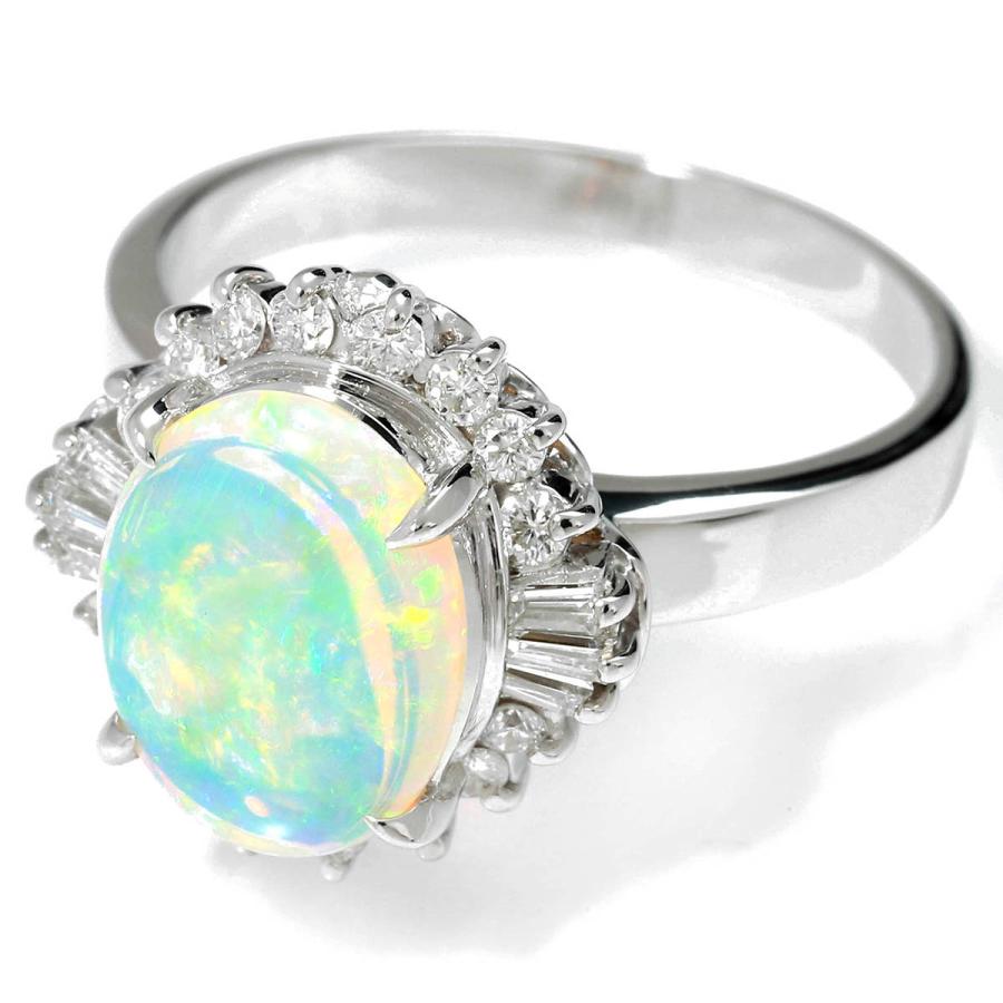 オパール 1.51ct ダイヤモンド 0.36ct プラチナ Pt900 ヘイロー