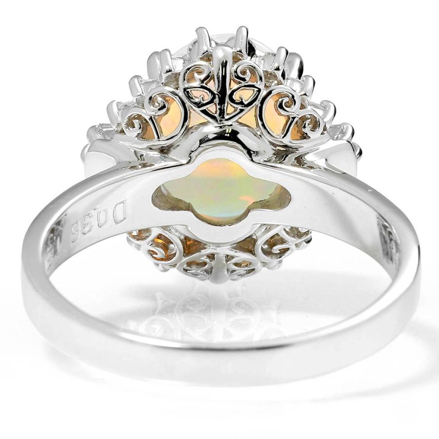 オパール 1.51ct ダイヤモンド 0.36ct プラチナ Pt900 ヘイロー